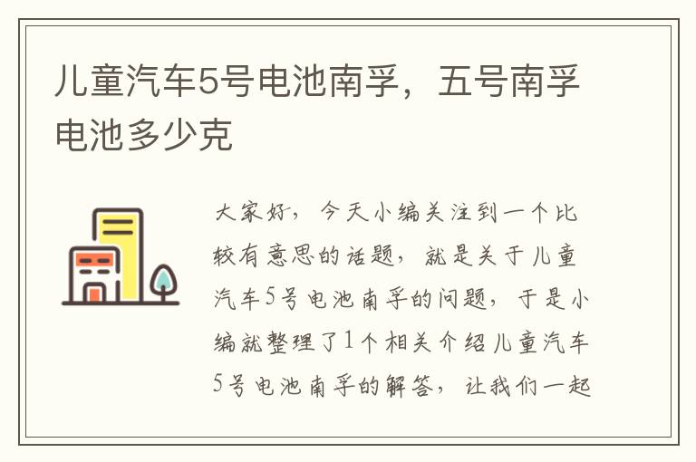 儿童汽车5号电池南孚，五号南孚电池多少克