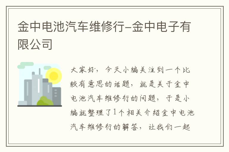 金中电池汽车维修行-金中电子有限公司