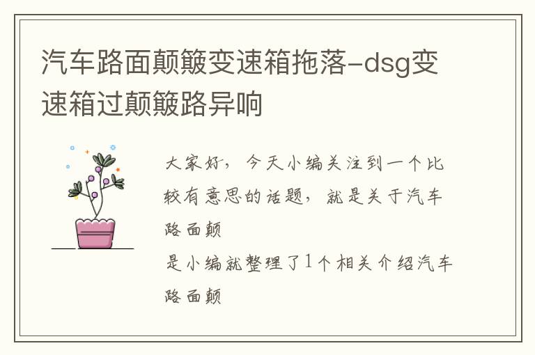 汽车路面颠簸变速箱拖落-dsg变速箱过颠簸路异响