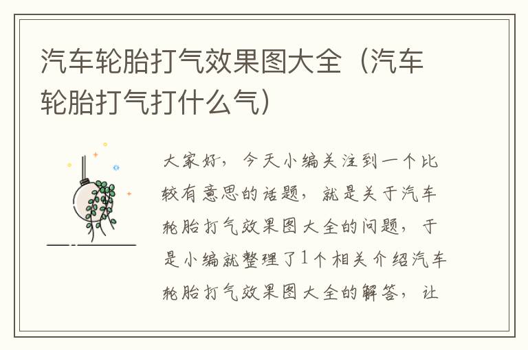 汽车轮胎打气效果图大全（汽车轮胎打气打什么气）