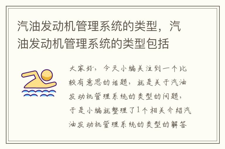 汽油发动机管理系统的类型，汽油发动机管理系统的类型包括