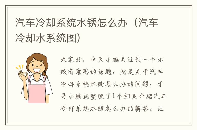 汽车冷却系统水锈怎么办（汽车冷却水系统图）