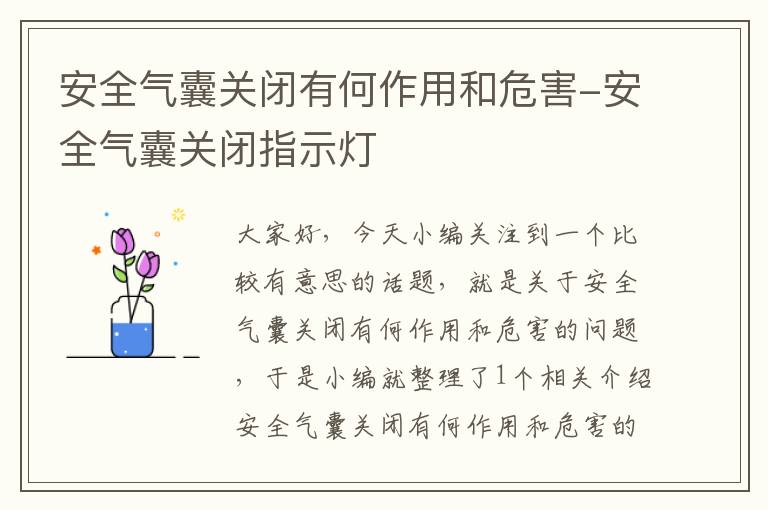 安全气囊关闭有何作用和危害-安全气囊关闭指示灯