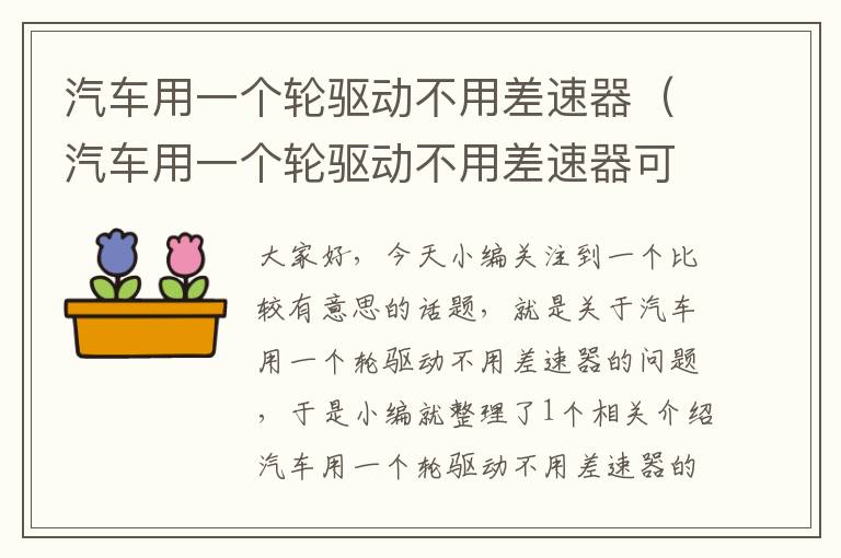 汽车用一个轮驱动不用差速器（汽车用一个轮驱动不用差速器可以吗）