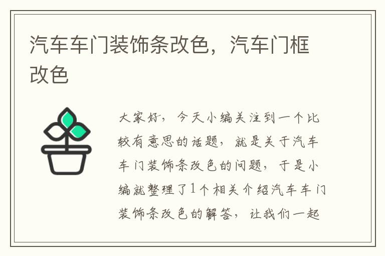 汽车车门装饰条改色，汽车门框改色