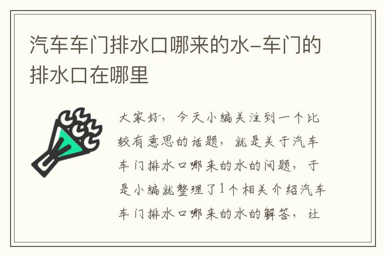 汽车车门排水口哪来的水-车门的排水口在哪里