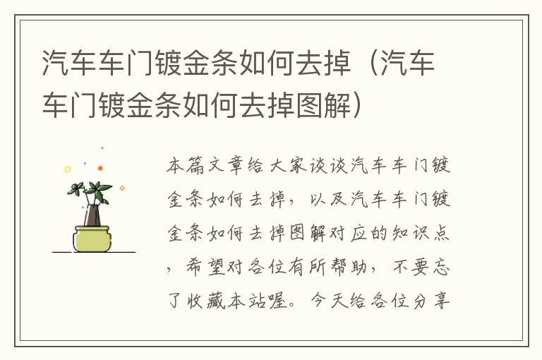 汽车车门镀金条如何去掉（汽车车门镀金条如何去掉图解）