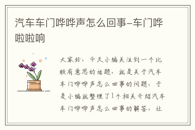 汽车车门哗哗声怎么回事-车门哗啦啦响